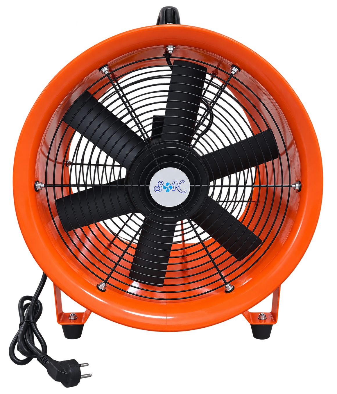 SHT-40 พัดลมระบายอากาศถังกลม SHT-40 ขนาด 16 นิ้ว สีส้ม พร้อมขาตั้งและสายไฟ